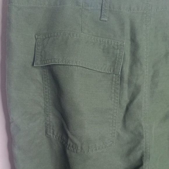 Lauren Ralph Lauren Khaki Green Utility Cropped Wide Leg Pants Lyocell Cotton 12 - Picture 5 of 15